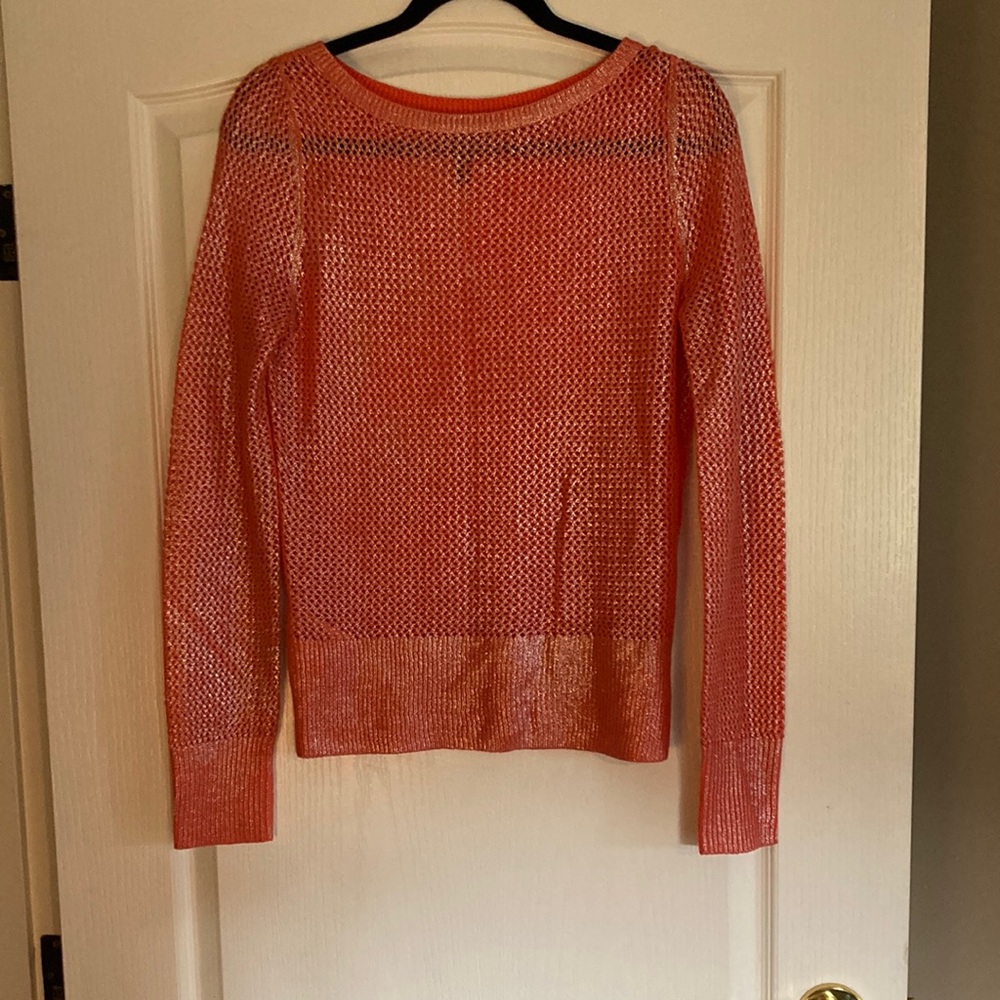 BCBGMaxAzria Orange Crew Neck Sweater with Relaxed Fit